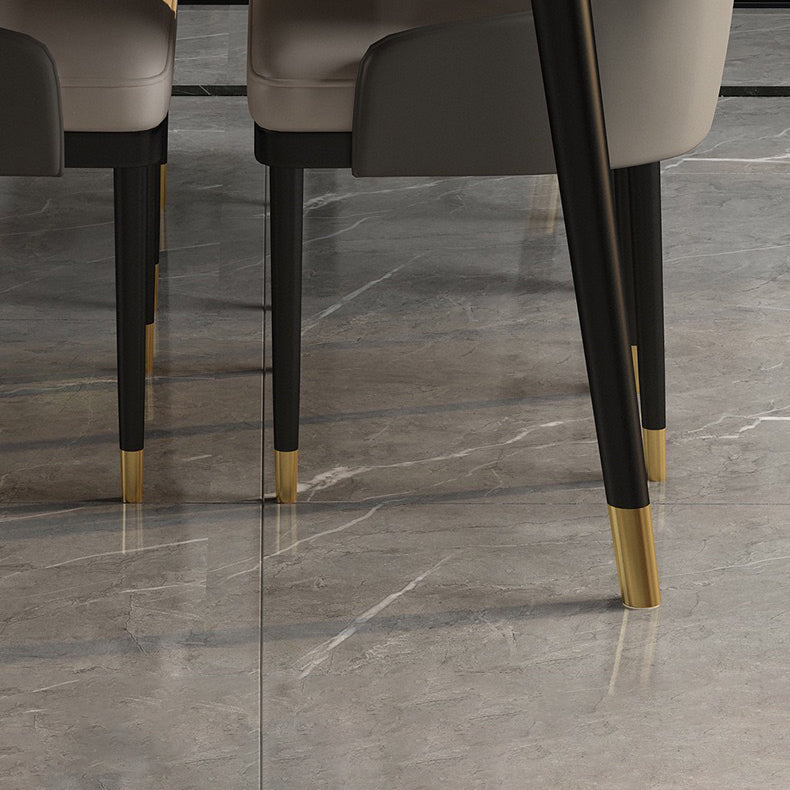 Modern Sintered Stone Dining Set with Rectangle Tabale and Metal Base Dining Set Clearhalo 'Dining Room Sets' 'Dining Tables & Seating' 'dining_room_set' 'furn' 'furn_dining_room_set' 'Furniture' 'furniture_dining_room_set' 'Kitchen & Dining Furniture' 'kitchen&dining_furn' 'kitchen' 3407480