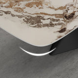 Modern Sintered Stone Dining Set with Rectangle Tabale and Metal Base Dining Room Furniture Set Clearhalo 'Dining Room Sets' 'Dining Tables & Seating' 'dining_room_set' 'furn' 'furn_dining_room_set' 'Furniture' 'furniture_dining_room_set' 'Kitchen & Dining Furniture' 'kitchen&dining_furn' 'kitchen' 3407519