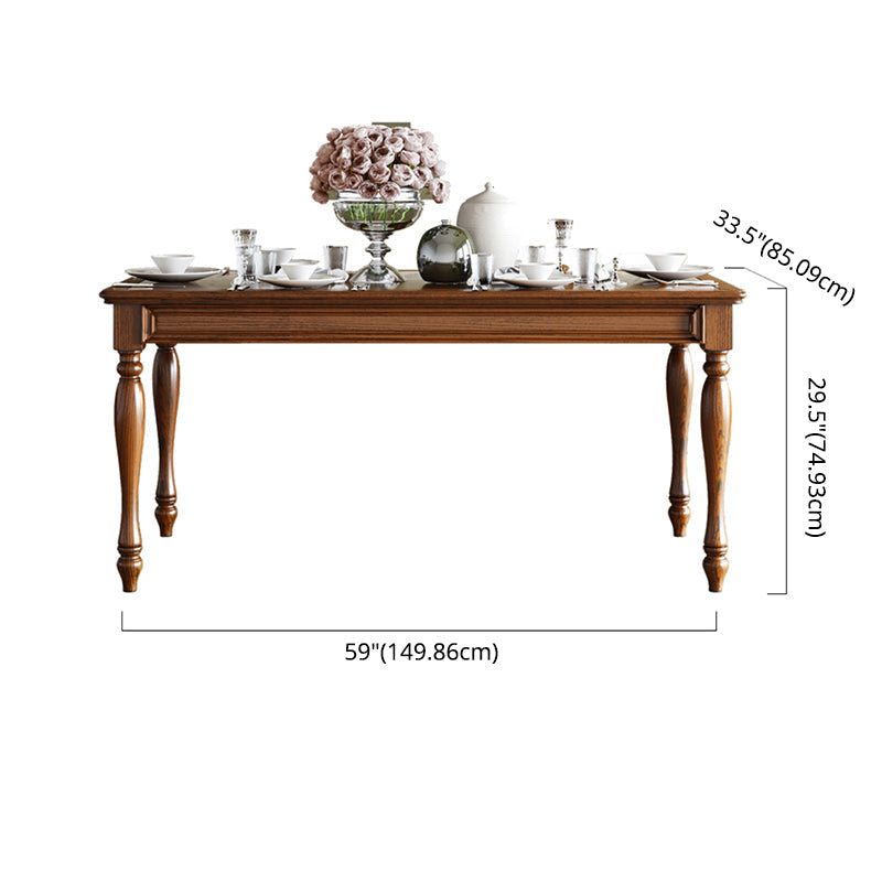 Traditional Solid Wood Dining Set Standard Height with Rectangle Top Dining¬†Room¬†Set Clearhalo 'Dining Room Sets' 'Dining Tables & Seating' 'dining_room_set' 'furn' 'furn_dining_room_set' 'Furniture' 'furniture_dining_room_set' 'Kitchen & Dining Furniture' 'kitchen&dining_furn' 'kitchen' 3407607