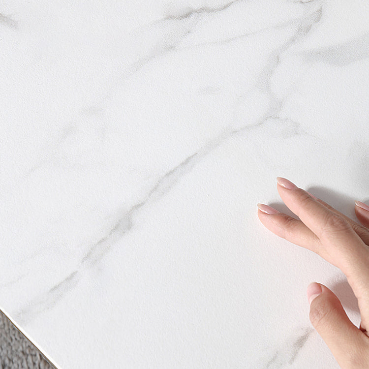 Modern Sintered Stone Standard Dining Set Rectangle Table White Dining Set With 4 Legs Base Clearhalo 'Dining Room Sets' 'Dining Tables & Seating' 'dining_room_set' 'furn' 'furn_dining_room_set' 'Furniture' 'furniture_dining_room_set' 'Kitchen & Dining Furniture' 'kitchen&dining_furn' 'kitchen' 3409173