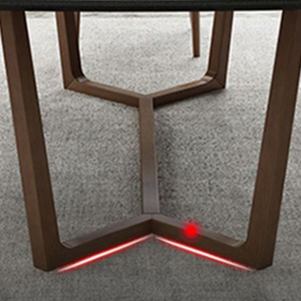 Modern Sintered Stone Dining Table Set Rectangular Dining Table with Solid Wood Base Clearhalo 'Dining Room Sets' 'Dining Tables & Seating' 'dining_room_set' 'furn' 'furn_dining_room_set' 'Furniture' 'furniture_dining_room_set' 'Kitchen & Dining Furniture' 'kitchen&dining_furn' 'kitchen' 3409184