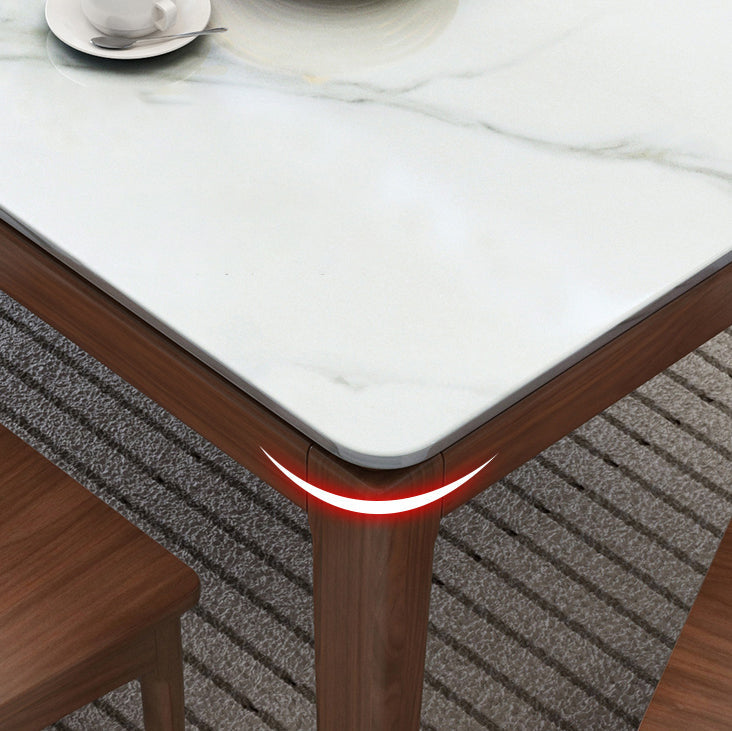 Scandinavian Solid Wood Base Dining Table Rectangle Formal Dinette Set for Home Clearhalo 'Dining Room Sets' 'Dining Tables & Seating' 'dining_room_set' 'furn' 'furn_dining_room_set' 'Furniture' 'furniture_dining_room_set' 'Kitchen & Dining Furniture' 'kitchen&dining_furn' 'kitchen' 3409196