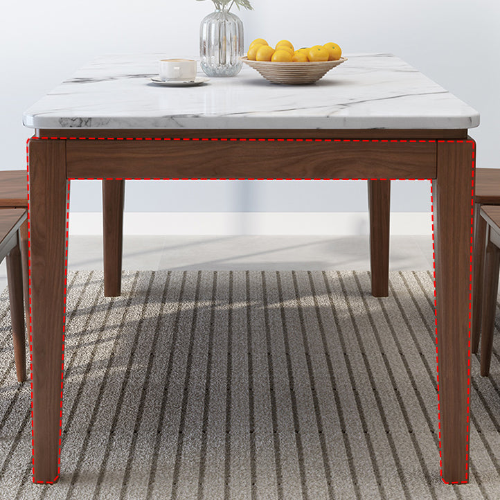 Scandinavian Solid Wood Base Dining Table Rectangle Formal Dinette Set for Home Clearhalo 'Dining Room Sets' 'Dining Tables & Seating' 'dining_room_set' 'furn' 'furn_dining_room_set' 'Furniture' 'furniture_dining_room_set' 'Kitchen & Dining Furniture' 'kitchen&dining_furn' 'kitchen' 3409198