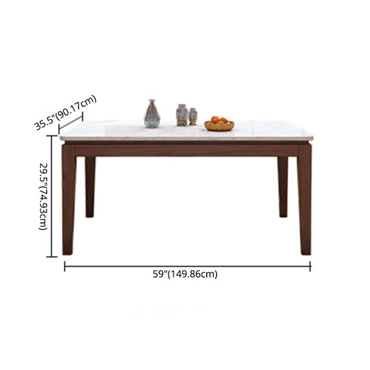 Scandinavian Solid Wood Base Dining Table Rectangle Formal Dinette Set for Home Clearhalo 'Dining Room Sets' 'Dining Tables & Seating' 'dining_room_set' 'furn' 'furn_dining_room_set' 'Furniture' 'furniture_dining_room_set' 'Kitchen & Dining Furniture' 'kitchen&dining_furn' 'kitchen' 3409204