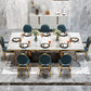 Modern Style Marble Table with White Table and Gold Trestle Base for Home Use Clearhalo 'Dining Room Sets' 'Dining Tables & Seating' 'dining_room_set' 'furn' 'furn_dining_room_set' 'Furniture' 'furniture_dining_room_set' 'Kitchen & Dining Furniture' 'kitchen&dining_furn' 'kitchen' 3409209