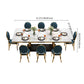 Modern Style Marble Table with White Table and Gold Trestle Base for Home Use Clearhalo 'Dining Room Sets' 'Dining Tables & Seating' 'dining_room_set' 'furn' 'furn_dining_room_set' 'Furniture' 'furniture_dining_room_set' 'Kitchen & Dining Furniture' 'kitchen&dining_furn' 'kitchen' 3409215