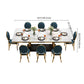 Modern Style Marble Table with White Table and Gold Trestle Base for Home Use Clearhalo 'Dining Room Sets' 'Dining Tables & Seating' 'dining_room_set' 'furn' 'furn_dining_room_set' 'Furniture' 'furniture_dining_room_set' 'Kitchen & Dining Furniture' 'kitchen&dining_furn' 'kitchen' 3409216