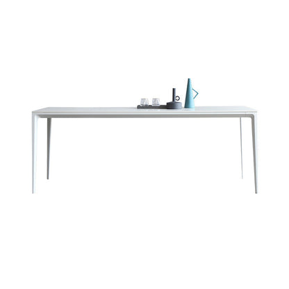 Modern Sintered Stone White Dining Set with Rectangle Tabale and Metal Base Dining Room Set Table Only Clearhalo 'Dining Room Sets' 'Dining Tables & Seating' 'dining_room_set' 'furn' 'furn_dining_room_set' 'Furniture' 'furniture_dining_room_set' 'Kitchen & Dining Furniture' 'kitchen&dining_furn' 'kitchen' 3409222