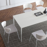 Modern Sintered Stone White Dining Set with Rectangle Tabale and Metal Base Dining Room Set Clearhalo 'Dining Room Sets' 'Dining Tables & Seating' 'dining_room_set' 'furn' 'furn_dining_room_set' 'Furniture' 'furniture_dining_room_set' 'Kitchen & Dining Furniture' 'kitchen&dining_furn' 'kitchen' 3409237