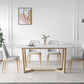 Contemporary Dining Table Set with Solid Wood Table and PU Leather Chairs Clearhalo 'Dining Room Sets' 'Dining Tables & Seating' 'dining_room_set' 'furn' 'furn_dining_room_set' 'Furniture' 'furniture_dining_room_set' 'Kitchen & Dining Furniture' 'kitchen&dining_furn' 'kitchen' 3413411