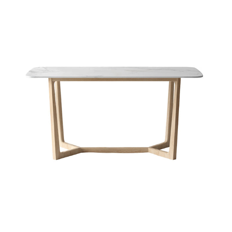 Contemporary Dining Table Set with Solid Wood Table and PU Leather Chairs Clearhalo 'Dining Room Sets' 'Dining Tables & Seating' 'dining_room_set' 'furn' 'furn_dining_room_set' 'Furniture' 'furniture_dining_room_set' 'Kitchen & Dining Furniture' 'kitchen&dining_furn' 'kitchen' 3413413