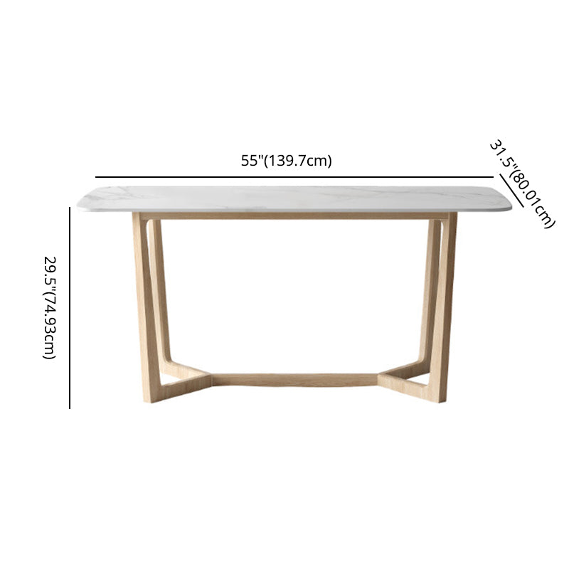 Contemporary Dining Table Set with Solid Wood Table and PU Leather Chairs Clearhalo 'Dining Room Sets' 'Dining Tables & Seating' 'dining_room_set' 'furn' 'furn_dining_room_set' 'Furniture' 'furniture_dining_room_set' 'Kitchen & Dining Furniture' 'kitchen&dining_furn' 'kitchen' 3413418