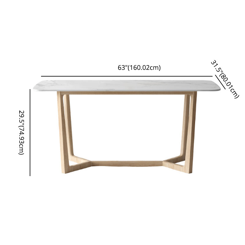 Contemporary Dining Table Set with Solid Wood Table and PU Leather Chairs Clearhalo 'Dining Room Sets' 'Dining Tables & Seating' 'dining_room_set' 'furn' 'furn_dining_room_set' 'Furniture' 'furniture_dining_room_set' 'Kitchen & Dining Furniture' 'kitchen&dining_furn' 'kitchen' 3413419