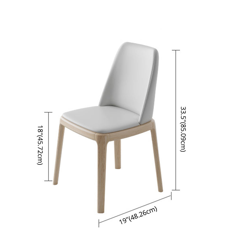 Contemporary Dining Table Set with Solid Wood Table and PU Leather Chairs Clearhalo 'Dining Room Sets' 'Dining Tables & Seating' 'dining_room_set' 'furn' 'furn_dining_room_set' 'Furniture' 'furniture_dining_room_set' 'Kitchen & Dining Furniture' 'kitchen&dining_furn' 'kitchen' 3413421