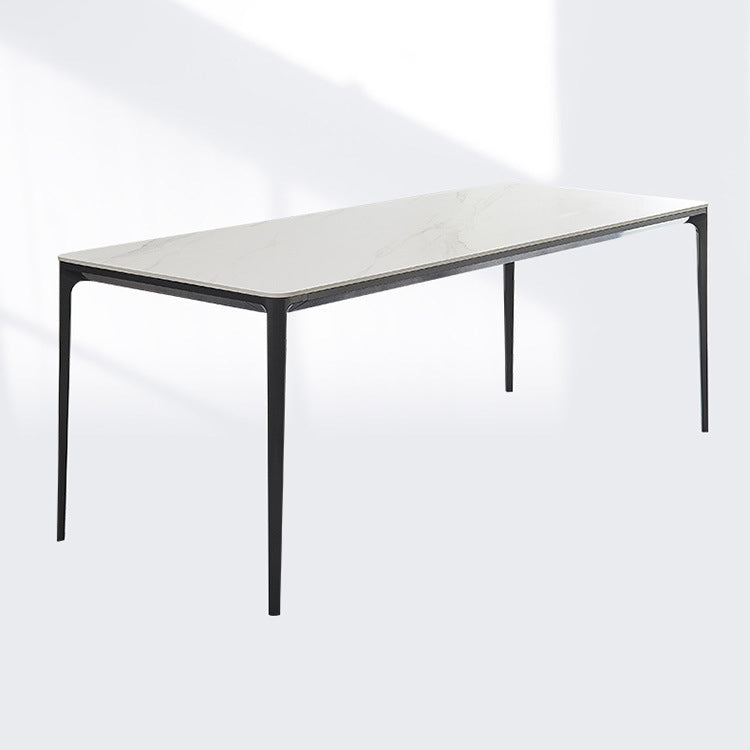 Minimalist Style Dining Table Set with Sintered Stone Table and PU Chairs Clearhalo 'Dining Room Sets' 'Dining Tables & Seating' 'dining_room_set' 'furn' 'furn_dining_room_set' 'Furniture' 'furniture_dining_room_set' 'Kitchen & Dining Furniture' 'kitchen&dining_furn' 'kitchen' 3413426