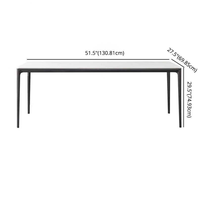 Minimalist Style Dining Table Set with Sintered Stone Table and PU Chairs Clearhalo 'Dining Room Sets' 'Dining Tables & Seating' 'dining_room_set' 'furn' 'furn_dining_room_set' 'Furniture' 'furniture_dining_room_set' 'Kitchen & Dining Furniture' 'kitchen&dining_furn' 'kitchen' 3413431