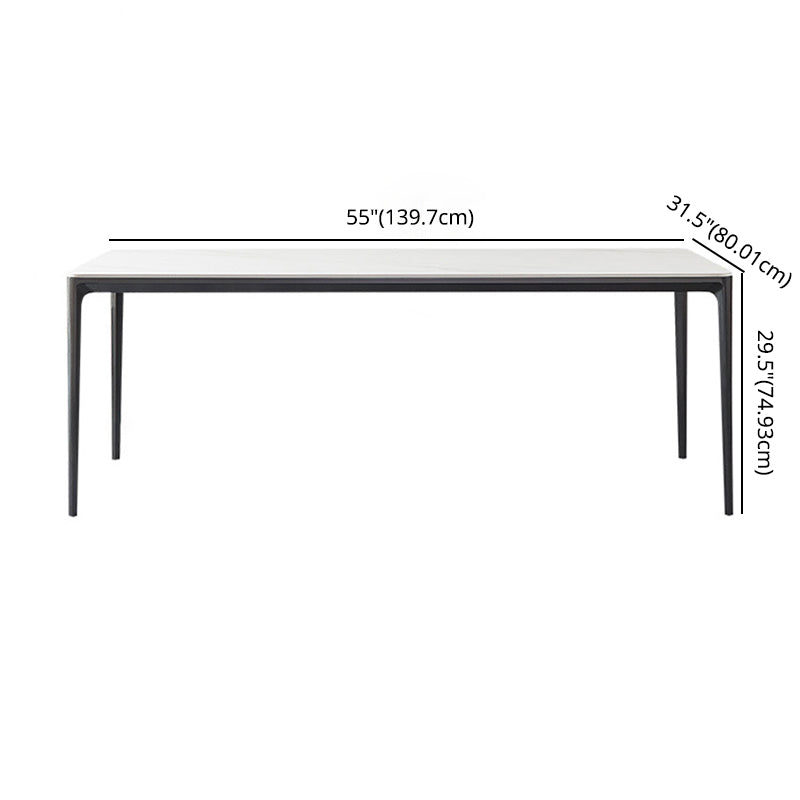 Minimalist Style Dining Table Set with Sintered Stone Table and PU Chairs Clearhalo 'Dining Room Sets' 'Dining Tables & Seating' 'dining_room_set' 'furn' 'furn_dining_room_set' 'Furniture' 'furniture_dining_room_set' 'Kitchen & Dining Furniture' 'kitchen&dining_furn' 'kitchen' 3413432