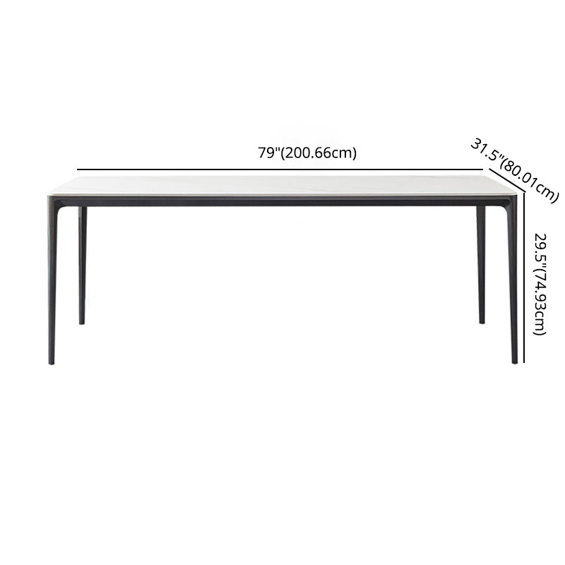 Minimalist Style Dining Table Set with Sintered Stone Table and PU Chairs Clearhalo 'Dining Room Sets' 'Dining Tables & Seating' 'dining_room_set' 'furn' 'furn_dining_room_set' 'Furniture' 'furniture_dining_room_set' 'Kitchen & Dining Furniture' 'kitchen&dining_furn' 'kitchen' 3413435