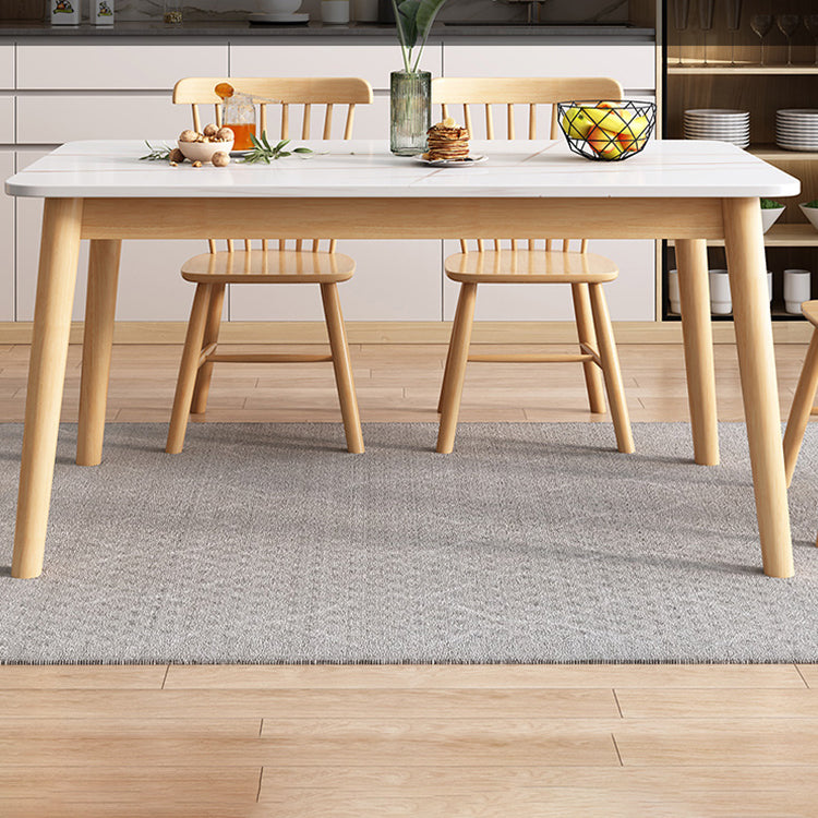 Modern Sintered Stone Dining Table¬†Set for 4/6 Dining Set with Rectangle Table and Windsor Chairs Clearhalo 'Dining Room Sets' 'Dining Tables & Seating' 'dining_room_set' 'furn' 'furn_dining_room_set' 'Furniture' 'furniture_dining_room_set' 'Kitchen & Dining Furniture' 'kitchen&dining_furn' 'kitchen' 3413439