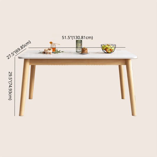 Modern Sintered Stone Dining Table¬†Set for 4/6 Dining Set with Rectangle Table and Windsor Chairs Clearhalo 'Dining Room Sets' 'Dining Tables & Seating' 'dining_room_set' 'furn' 'furn_dining_room_set' 'Furniture' 'furniture_dining_room_set' 'Kitchen & Dining Furniture' 'kitchen&dining_furn' 'kitchen' 3413447