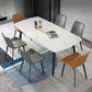 Modern Sintered Stone Table Set of 5/7 with Rectangle Table Dining Set with PU Leather Chairs Clearhalo 'Dining Room Sets' 'Dining Tables & Seating' 'dining_room_set' 'furn' 'furn_dining_room_set' 'Furniture' 'furniture_dining_room_set' 'Kitchen & Dining Furniture' 'kitchen&dining_furn' 'kitchen' 3413481