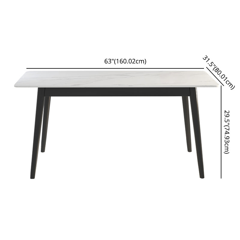 Minimalist Sintered Stone Dining Set with Rectangle Table and Wooden Base Table Set for Restaurant Clearhalo 'Dining Room Sets' 'Dining Tables & Seating' 'dining_room_set' 'furn' 'furn_dining_room_set' 'Furniture' 'furniture_dining_room_set' 'Kitchen & Dining Furniture' 'kitchen&dining_furn' 'kitchen' 3413503