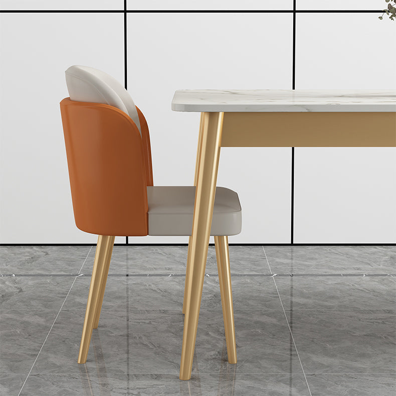 Modern Style Sintered Stone Standard Dining Set White Kitchen Dining Set with 4 Legs Base Clearhalo 'Dining Room Sets' 'Dining Tables & Seating' 'dining_room_set' 'furn' 'furn_dining_room_set' 'Furniture' 'furniture_dining_room_set' 'Kitchen & Dining Furniture' 'kitchen&dining_furn' 'kitchen' 3413513