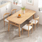 Contemporary Light Brown MDF Top Dining Set Rectangle Shape Kitchen Dining Set with 4 Legs Base with 4 Chairs Clearhalo 'Dining Room Sets' 'Dining Tables & Seating' 'dining_room_set' 'furn' 'furn_dining_room_set' 'Furniture' 'furniture_dining_room_set' 'Kitchen & Dining Furniture' 'kitchen&dining_furn' 'kitchen' 3413535
