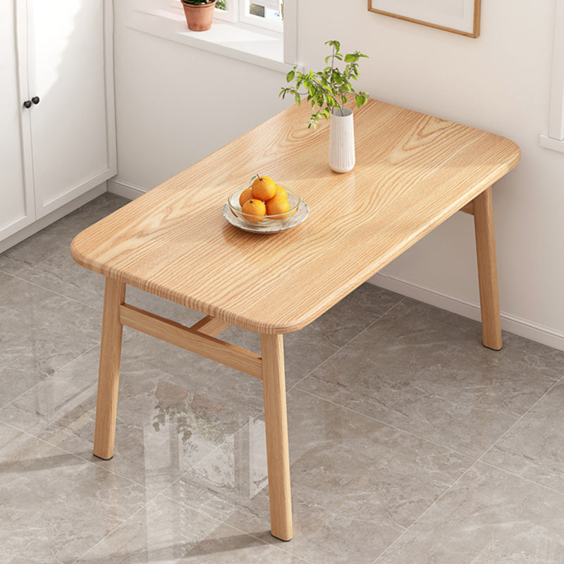 Contemporary Light Brown MDF Top Dining Set Rectangle Shape Kitchen Dining Set with 4 Legs Base Table Only Clearhalo 'Dining Room Sets' 'Dining Tables & Seating' 'dining_room_set' 'furn' 'furn_dining_room_set' 'Furniture' 'furniture_dining_room_set' 'Kitchen & Dining Furniture' 'kitchen&dining_furn' 'kitchen' 3413536