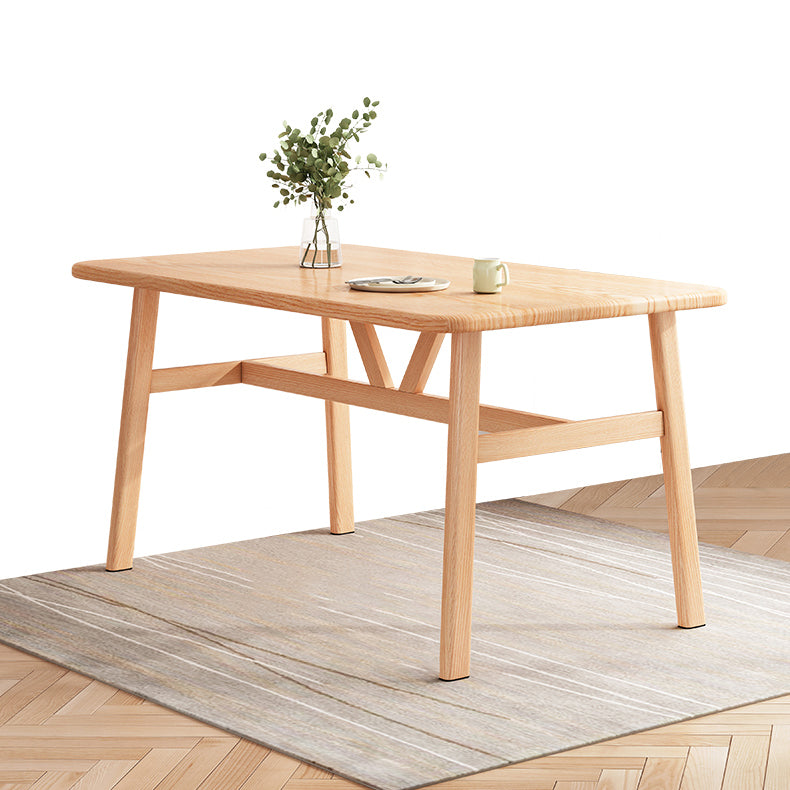 Contemporary Light Brown MDF Top Dining Set Rectangle Shape Kitchen Dining Set with 4 Legs Base Clearhalo 'Dining Room Sets' 'Dining Tables & Seating' 'dining_room_set' 'furn' 'furn_dining_room_set' 'Furniture' 'furniture_dining_room_set' 'Kitchen & Dining Furniture' 'kitchen&dining_furn' 'kitchen' 3413537