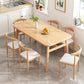 Contemporary Light Brown MDF Top Dining Set Rectangle Shape Kitchen Dining Set with 4 Legs Base Clearhalo 'Dining Room Sets' 'Dining Tables & Seating' 'dining_room_set' 'furn' 'furn_dining_room_set' 'Furniture' 'furniture_dining_room_set' 'Kitchen & Dining Furniture' 'kitchen&dining_furn' 'kitchen' 3413539