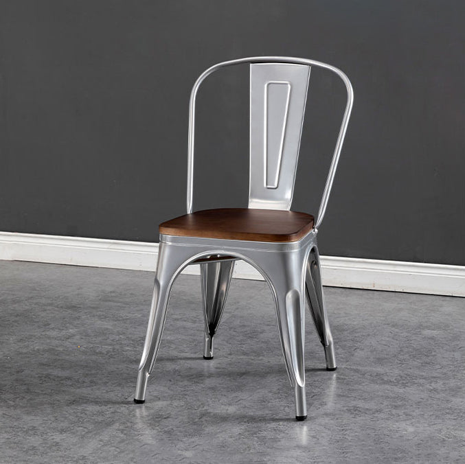 Industrial Style Solid Wood Dining Set with Metal 4 Legs Fixed Table Dinette Set for Restaurant Clearhalo 'Dining Room Sets' 'Dining Tables & Seating' 'dining_room_set' 'furn' 'furn_dining_room_set' 'Furniture' 'furniture_dining_room_set' 'Kitchen & Dining Furniture' 'kitchen&dining_furn' 'kitchen' 3413553