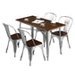 Industrial Style Solid Wood Dining Set with Metal 4 Legs Fixed Table Dinette Set for Restaurant Clearhalo 'Dining Room Sets' 'Dining Tables & Seating' 'dining_room_set' 'furn' 'furn_dining_room_set' 'Furniture' 'furniture_dining_room_set' 'Kitchen & Dining Furniture' 'kitchen&dining_furn' 'kitchen' 3413554