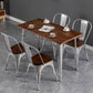 Industrial Style Solid Wood Dining Set with Metal 4 Legs Fixed Table Dinette Set for Restaurant Clearhalo 'Dining Room Sets' 'Dining Tables & Seating' 'dining_room_set' 'furn' 'furn_dining_room_set' 'Furniture' 'furniture_dining_room_set' 'Kitchen & Dining Furniture' 'kitchen&dining_furn' 'kitchen' 3413559