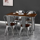 Industrial Style Solid Wood Dining Set with Metal 4 Legs Fixed Table Dinette Set for Restaurant Clearhalo 'Dining Room Sets' 'Dining Tables & Seating' 'dining_room_set' 'furn' 'furn_dining_room_set' 'Furniture' 'furniture_dining_room_set' 'Kitchen & Dining Furniture' 'kitchen&dining_furn' 'kitchen' 3413560