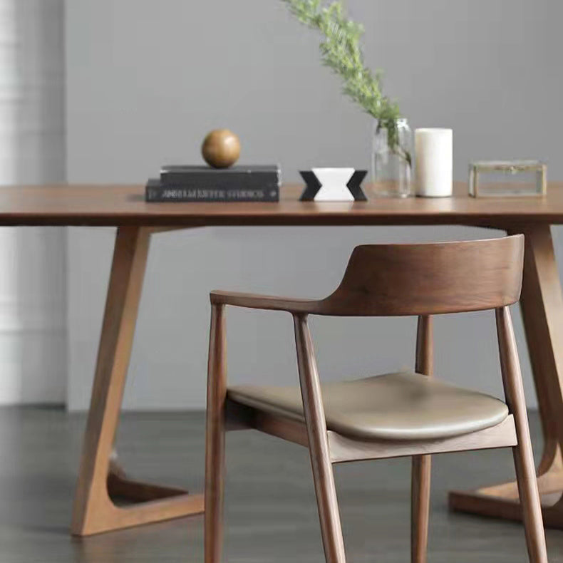 Minimalist Style Solid Wood Top Dining Table Set of Rectangle Shape Formal Dinette Set Clearhalo 'Dining Room Sets' 'Dining Tables & Seating' 'dining_room_set' 'furn' 'furn_dining_room_set' 'Furniture' 'furniture_dining_room_set' 'Kitchen & Dining Furniture' 'kitchen&dining_furn' 'kitchen' 3413566