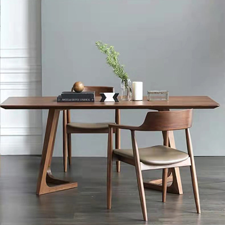 Minimalist Style Solid Wood Top Dining Table Set of Rectangle Shape Formal Dinette Set Clearhalo 'Dining Room Sets' 'Dining Tables & Seating' 'dining_room_set' 'furn' 'furn_dining_room_set' 'Furniture' 'furniture_dining_room_set' 'Kitchen & Dining Furniture' 'kitchen&dining_furn' 'kitchen' 3413576
