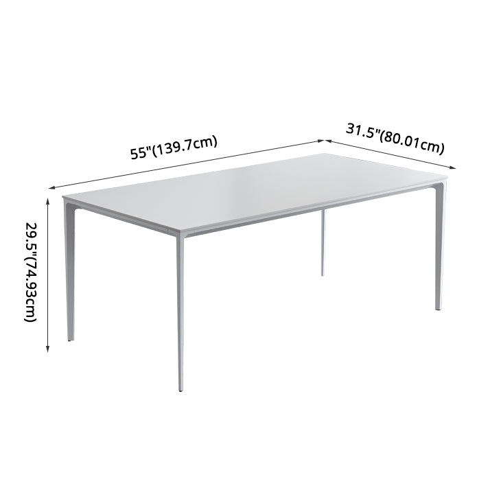 Modern Sintered Stone Table Set of 5/7 with Rectangle Table Dining Set with White Chairs Clearhalo 'Dining Room Sets' 'Dining Tables & Seating' 'dining_room_set' 'furn' 'furn_dining_room_set' 'Furniture' 'furniture_dining_room_set' 'Kitchen & Dining Furniture' 'kitchen&dining_furn' 'kitchen' 3413607