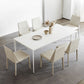 Modern Sintered Stone Table Set of 5/7 with Rectangle Table Dining Set with White Chairs Clearhalo 'Dining Room Sets' 'Dining Tables & Seating' 'dining_room_set' 'furn' 'furn_dining_room_set' 'Furniture' 'furniture_dining_room_set' 'Kitchen & Dining Furniture' 'kitchen&dining_furn' 'kitchen' 3413614