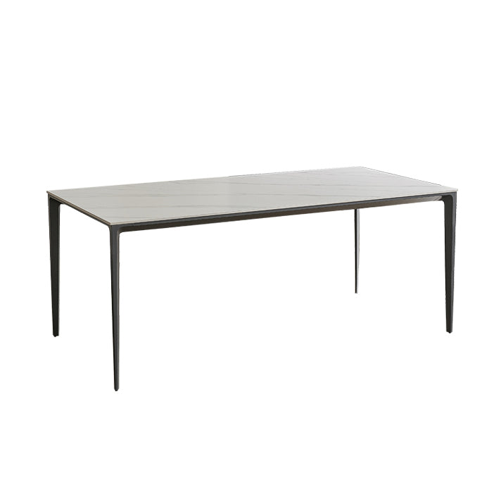 Modern Sintered Stone Table Set of 5/7 with Rectangle Table Dining Set with PU Leather Chairs Clearhalo 'Dining Room Sets' 'Dining Tables & Seating' 'dining_room_set' 'furn' 'furn_dining_room_set' 'Furniture' 'furniture_dining_room_set' 'Kitchen & Dining Furniture' 'kitchen&dining_furn' 'kitchen' 3413619