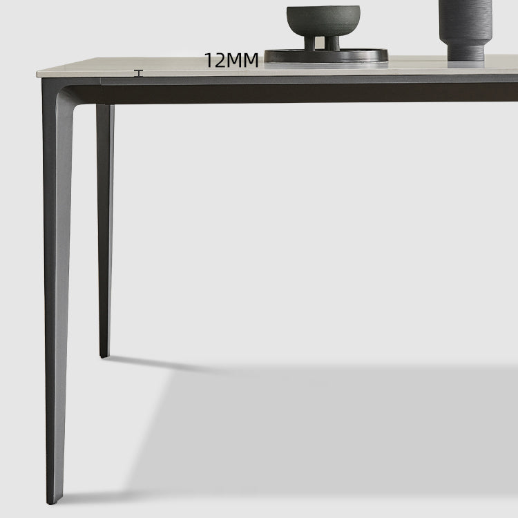 Modern Sintered Stone Table Set of 5/7 with Rectangle Table Dining Set with PU Leather Chairs Clearhalo 'Dining Room Sets' 'Dining Tables & Seating' 'dining_room_set' 'furn' 'furn_dining_room_set' 'Furniture' 'furniture_dining_room_set' 'Kitchen & Dining Furniture' 'kitchen&dining_furn' 'kitchen' 3413620