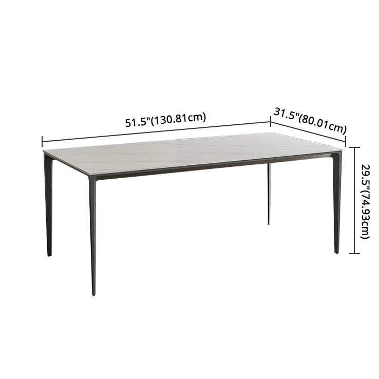 Modern Sintered Stone Table Set of 5/7 with Rectangle Table Dining Set with PU Leather Chairs Clearhalo 'Dining Room Sets' 'Dining Tables & Seating' 'dining_room_set' 'furn' 'furn_dining_room_set' 'Furniture' 'furniture_dining_room_set' 'Kitchen & Dining Furniture' 'kitchen&dining_furn' 'kitchen' 3413624