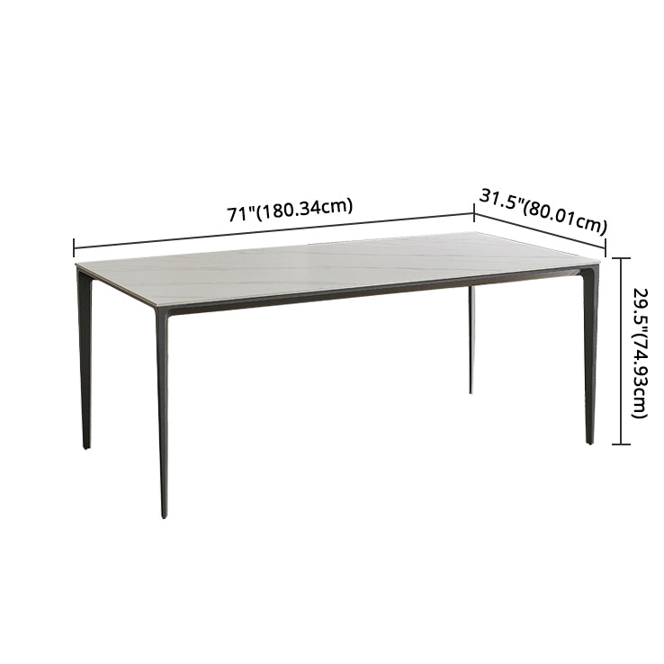Modern Sintered Stone Table Set of 5/7 with Rectangle Table Dining Set with PU Leather Chairs Clearhalo 'Dining Room Sets' 'Dining Tables & Seating' 'dining_room_set' 'furn' 'furn_dining_room_set' 'Furniture' 'furniture_dining_room_set' 'Kitchen & Dining Furniture' 'kitchen&dining_furn' 'kitchen' 3413627