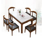 Traditional Fixed Marble Top Dining Room Table with 4 Solid Wood Legs for Kitchen Dining Set Clearhalo 'Dining Room Sets' 'Dining Tables & Seating' 'dining_room_set' 'furn' 'furn_dining_room_set' 'Furniture' 'furniture_dining_room_set' 'Kitchen & Dining Furniture' 'kitchen&dining_furn' 'kitchen' 3413635