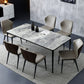 Modern Sintered Stone Table Set of 5/7 with Rectangle Table Dining Set with PU Leather Chairs Clearhalo 'Dining Room Sets' 'Dining Tables & Seating' 'dining_room_set' 'furn' 'furn_dining_room_set' 'Furniture' 'furniture_dining_room_set' 'Kitchen & Dining Furniture' 'kitchen&dining_furn' 'kitchen' 3413659