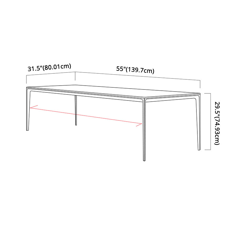 Modern Sintered Stone Table Set of 5/7 with Rectangle Table Dining Set with PU Leather Chairs Clearhalo 'Dining Room Sets' 'Dining Tables & Seating' 'dining_room_set' 'furn' 'furn_dining_room_set' 'Furniture' 'furniture_dining_room_set' 'Kitchen & Dining Furniture' 'kitchen&dining_furn' 'kitchen' 3413667