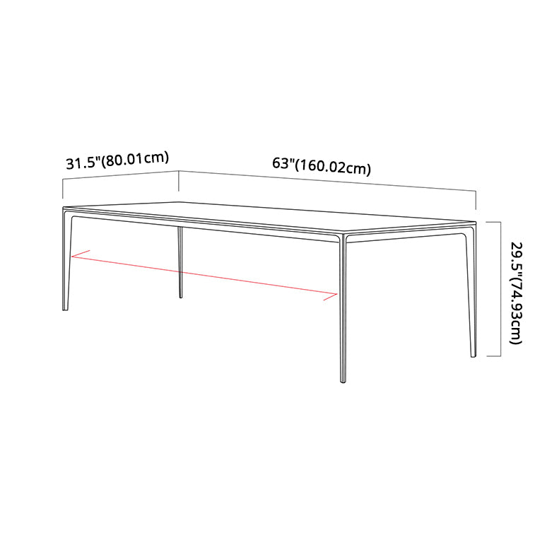 Modern Sintered Stone Table Set of 5/7 with Rectangle Table Dining Set with PU Leather Chairs Clearhalo 'Dining Room Sets' 'Dining Tables & Seating' 'dining_room_set' 'furn' 'furn_dining_room_set' 'Furniture' 'furniture_dining_room_set' 'Kitchen & Dining Furniture' 'kitchen&dining_furn' 'kitchen' 3413668