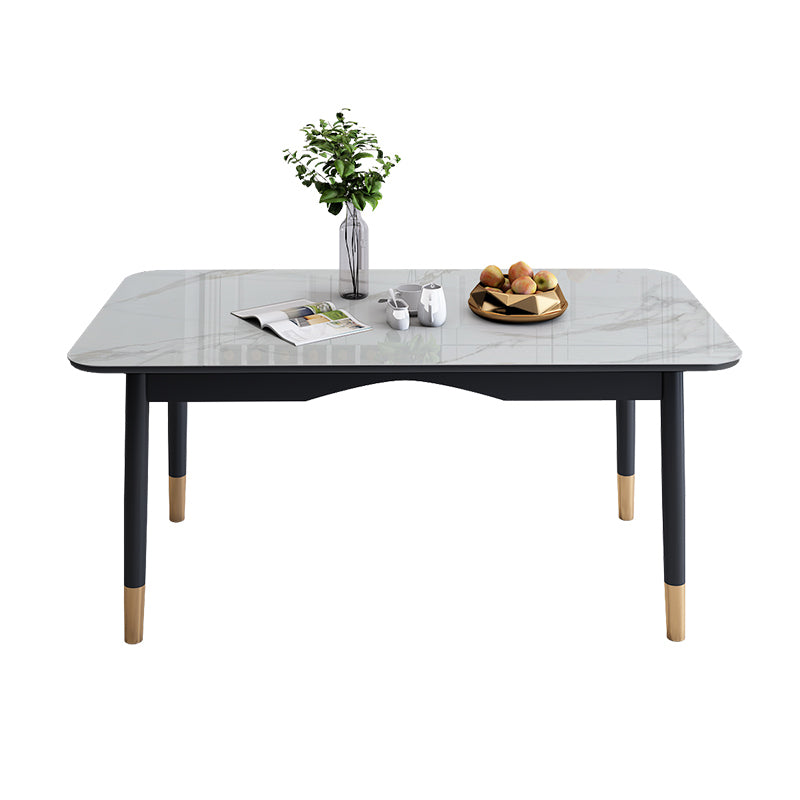 Dining Room Set Modern with Sintered Stone Dining Table and Cushion Chairs Clearhalo 'Dining Room Sets' 'Dining Tables & Seating' 'dining_room_set' 'furn' 'furn_dining_room_set' 'Furniture' 'furniture_dining_room_set' 'Kitchen & Dining Furniture' 'kitchen&dining_furn' 'kitchen' 3413702