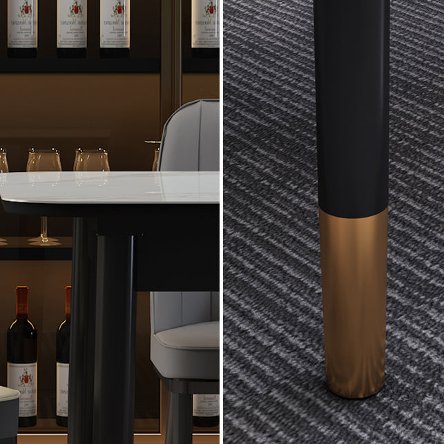 Dining Room Set Modern with Sintered Stone Dining Table and Cushion Chairs Clearhalo 'Dining Room Sets' 'Dining Tables & Seating' 'dining_room_set' 'furn' 'furn_dining_room_set' 'Furniture' 'furniture_dining_room_set' 'Kitchen & Dining Furniture' 'kitchen&dining_furn' 'kitchen' 3413704