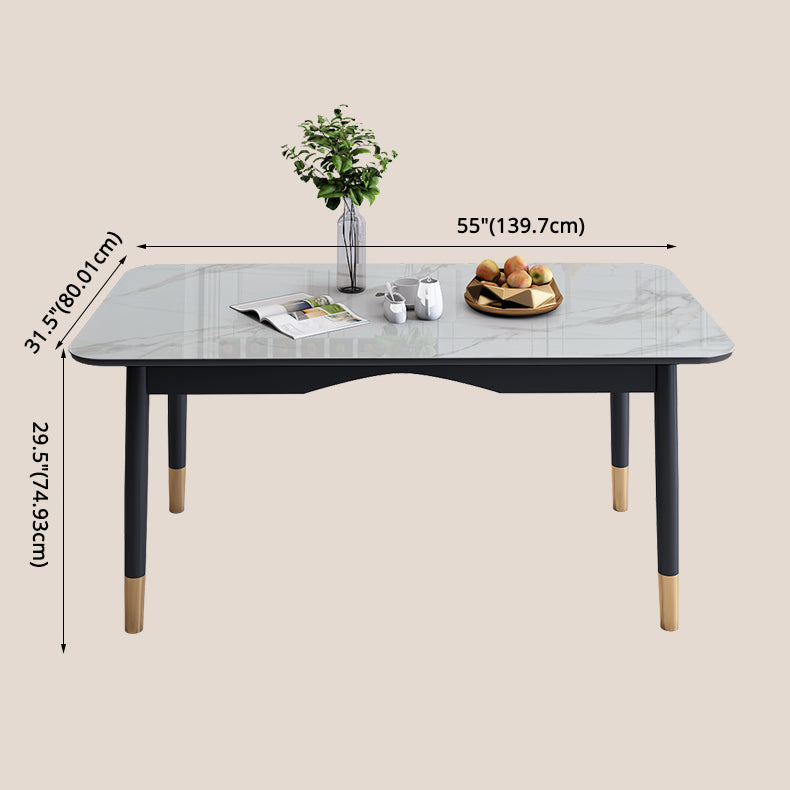 Dining Room Set Modern with Sintered Stone Dining Table and Cushion Chairs Clearhalo 'Dining Room Sets' 'Dining Tables & Seating' 'dining_room_set' 'furn' 'furn_dining_room_set' 'Furniture' 'furniture_dining_room_set' 'Kitchen & Dining Furniture' 'kitchen&dining_furn' 'kitchen' 3413707